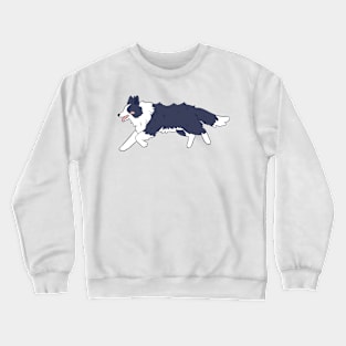 Cute running border collie illustration Crewneck Sweatshirt